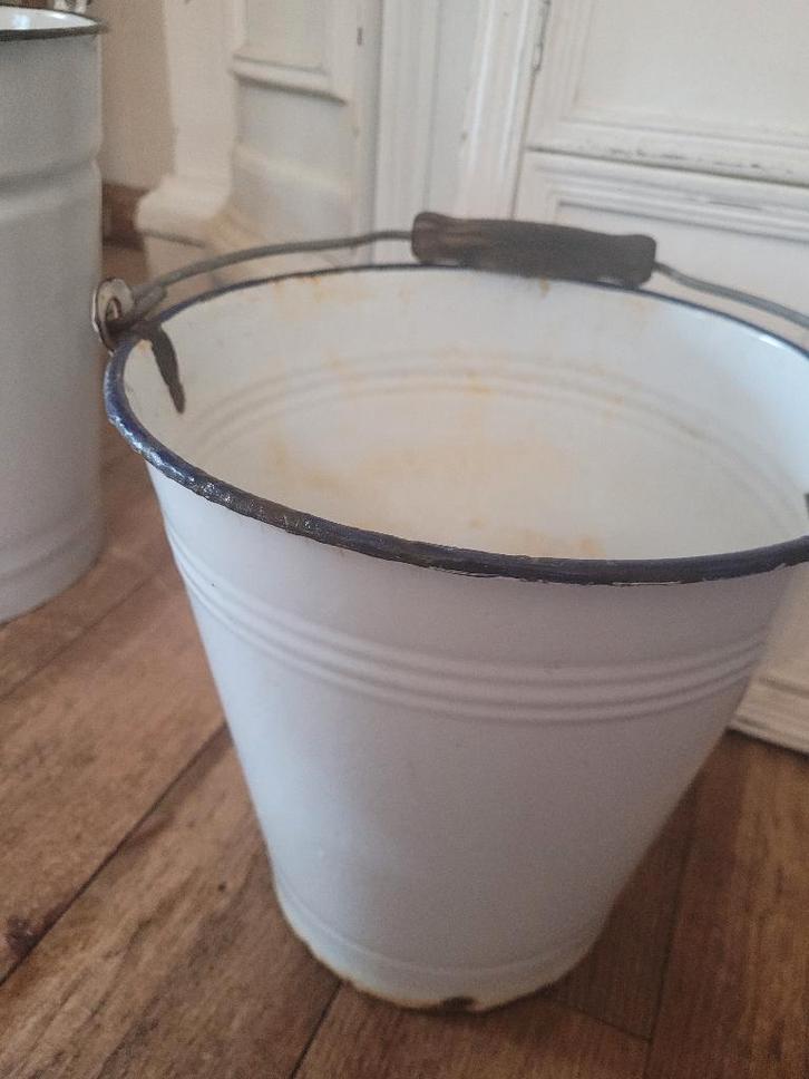 Antieke emaille emmer 10 liter inhoud, Antiek en Kunst, Antiek | Emaille, Ophalen of Verzenden