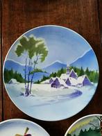 3 kleurrijke art deco wandborden Villeroy / Boch, Ophalen of Verzenden