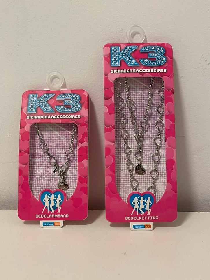 K3 badelketting en bedelband (in verpakking), Sieraden, Tassen en Uiterlijk, Antieke sieraden, Overige materialen, Ophalen of Verzenden
