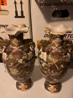Antieke Imari Vazen met Draken Handvatten (set van 2) Bescha, Ophalen