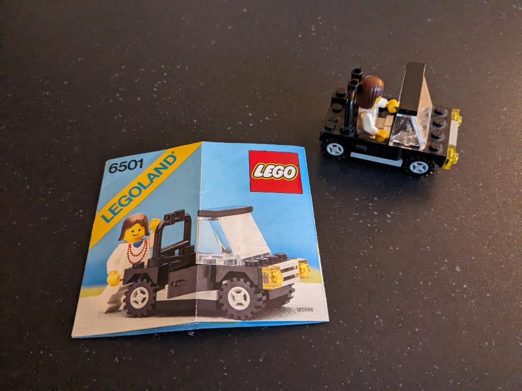 Vintage Lego autootje 6501 Sport Convertible 1987, Ophalen of Verzenden, Gebruikt, Complete set, Lego