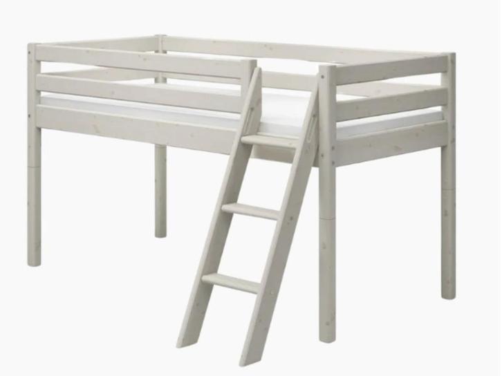 Halfhoogslaper Flexa 120cm (90x200cm) whitewash, Kinderen en Baby's, Kinderkamer | Stapelbedden en Hoogslapers, Zo goed als nieuw