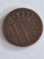 Nederland halve cent 1863, Postzegels en Munten, Munten | Nederland, Overige waardes, Ophalen of Verzenden, Koning Willem III