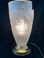 Glazen lamp, Lalique stijl met giraffen, merk Nachtmann., Ophalen of Verzenden
