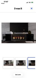 Tv meubel zwart met bio ethanol haard, Huis en Inrichting, Ophalen, Overige materialen, Minder dan 50 cm, Zo goed als nieuw