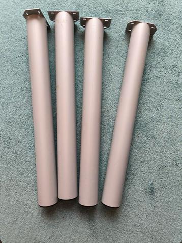 4 tafelpoten 72 x 7.5 cm grijs beschikbaar voor biedingen