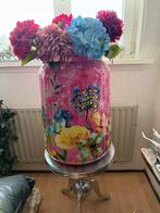 Veelkleurige aluminium vaas + hortensia's, Ophalen, Overige materialen, Overige kleuren, 50 tot 75 cm