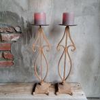 2x Landelijke metalen kandelaar hoogte 45cm *Etage3*, Huis en Inrichting, ., Ophalen of Verzenden, Zo goed als nieuw, .