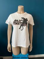 Wit shirt top panter zwart strass Seven sisters 38 M, Maat 38/40 (M), The Sting, Wit, Ophalen of Verzenden