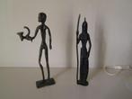 2 Bronzen beeldjes meegebracht uit Egypte Hoog 23 cm, Antiek en Kunst, Kunst | Beelden en Houtsnijwerken, Ophalen