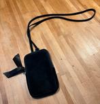 Lederen Telefoontasje voor Avondje Uit, Ophalen of Verzenden, Zo goed als nieuw, Zwart, Avondtasje