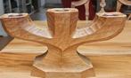Houten organische Kandelaar voor 3 Kaarsen antroposofisch, Ophalen of Verzenden