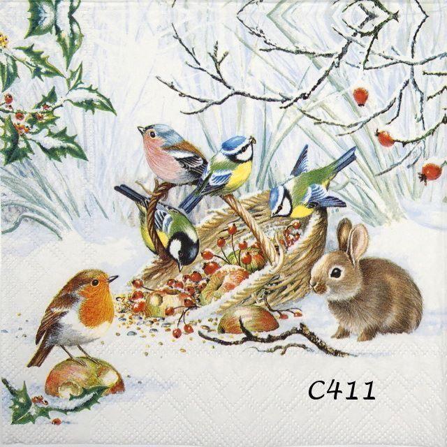 Servetten decoupage/bullet journal – vogels C411, Hobby en Vrije tijd, Knutselen, Nieuw, Materiaal, Verzenden