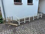 Metalen hek, wekwerk, tuinhek, wit, goudkleurig, Tuin en Terras, Ophalen, Gebruikt, IJzer, Sierhekwerk