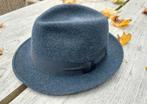Vintage gleufhoed grijsblauw wol/vilt maat 56 Transvalia, Kleding | Dames, Ophalen of Verzenden, Zo goed als nieuw