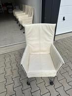 Montis Chaplin eetkamerstoelen creme leer 6 stuks, Huis en Inrichting, Stoelen, Ophalen, Gebruikt, Wit, Leer