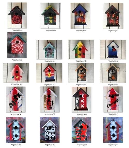 Vogelhuisjes kunstenaar Henk Veen, Antiek en Kunst, Kunst | Schilderijen | Modern, Ophalen of Verzenden