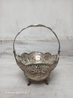 antiek zilveren bonbonschaaltje met glazen inzet, Antiek en Kunst, Antiek | Goud en Zilver, Ophalen of Verzenden, Zilver