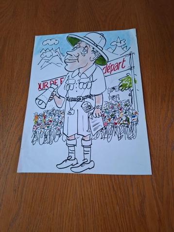 Dik Bruynesteyn originele tekening Jacques Goddet beschikbaar voor biedingen