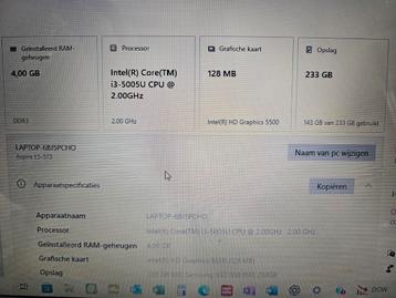 Acer aspire E5-573+ wireless tb+muis+printer  beschikbaar voor biedingen