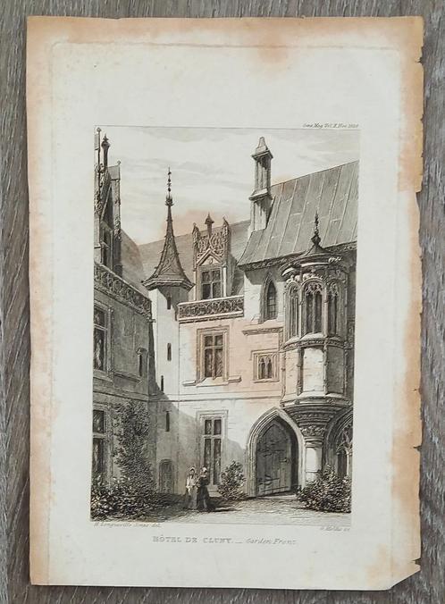 Hôtel de Cluny... Garden Front - H. Longueville Jones, Antiek en Kunst, Kunst | Litho's en Zeefdrukken, Ophalen of Verzenden