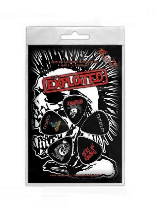 The Exploited, Plectrum Pack 'Skull'-ontwerpmotie, metal., Verzamelen, Muziek, Artiesten en Beroemdheden, Nieuw, Gebruiksvoorwerp