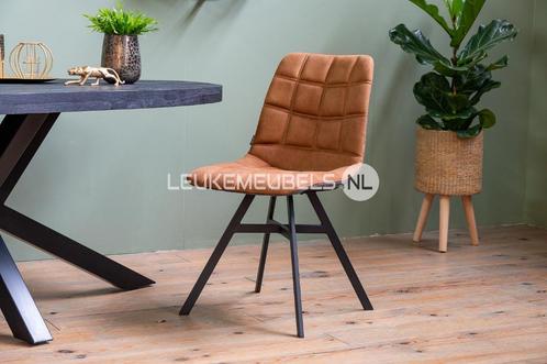 Eetkamerstoel Nynke, 4 kleuren Microstof., Huis en Inrichting, Stoelen, Nieuw, Vijf, Zes of meer stoelen, Metaal, Stof, Bruin
