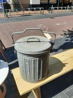 Zinken emmer met deksel / afvalemmer, Ophalen, Gebruikt, Zink, Met deksel