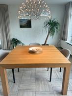 Massief eiken tafel, Huis en Inrichting, Tafels | Eettafels, Ophalen, Zo goed als nieuw, Rechthoekig, 50 tot 100 cm