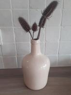 Crème flesvaas aardewerk craquelé, Overige kleuren, Aardewerk of Porselein, Ophalen of Verzenden, Zo goed als nieuw