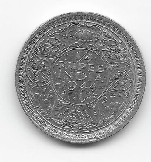 Brits-Indië ¼ rupee 1944 (Bombay) KM# 547 (2), Postzegels en Munten, Munten | Azië, Losse munt, Zuid-Azië, Zilver, Verzenden