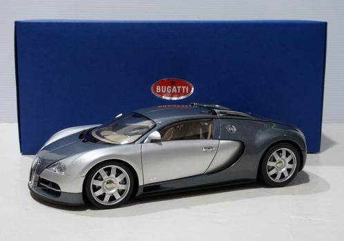 1:18 Bugatti Veyron Autoart Grey/Grey, Hobby en Vrije tijd, Modelauto's | 1:18, Nieuw, Auto, Autoart, Ophalen