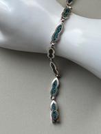 Zilveren armband Mexico Turkoois ., Sieraden, Tassen en Uiterlijk, Armbanden, Verzenden, Gebruikt, Zilver, Zilver