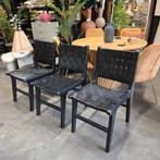 3 x Eetkamerstoel Calixta Hout en leder Zwart van Kave Home, Ophalen, ., Nieuw, Kave Home