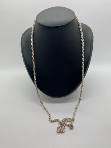 A220 Prachtige zilveren rope ketting 91 cm beschikbaar voor biedingen