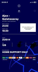 Ajax CL F-side passe partout 3 wedstrijden, Tickets en Kaartjes, Eén persoon