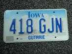 Kentekenplaat licenseplate Iowa Reliëf USA, Verzamelen, Ophalen of Verzenden, Gebruikt, Auto's