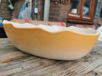 Ovale Schaal - Geel/Wit, Huis en Inrichting, Ophalen, Porselein of Keramiek, Schaal, Zo goed als nieuw