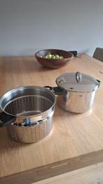 pastapan met vergier erin, Ophalen of Verzenden, Zo goed als nieuw, Rvs