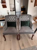 2 grijze fauteuils, Huis en Inrichting, Ophalen, Minder dan 75 cm, Zo goed als nieuw, Stof