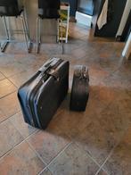 Set van 2 zwarte koffers, Sieraden, Tassen en Uiterlijk, Koffers, Gebruikt, 45 tot 55 cm, Slot, Zacht kunststof