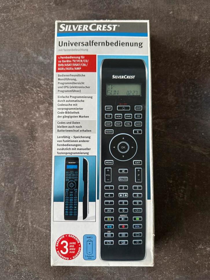 SilverCrest Universele Afstandsbediening - Nieuw in Verpakki, Audio, Tv en Foto, Afstandsbedieningen, Nieuw, Universeel, Dvd, Met display