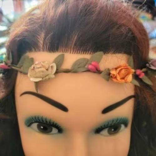 Flower power haarversiering, Kinderen en Baby's, Carnavalskleding en Verkleedspullen, Zo goed als nieuw, Jongen of Meisje, Ophalen of Verzenden