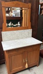 Mooie antieke eiken kaptafel met natuursteen, Antiek en Kunst, Antiek | Meubels | Kasten, Ophalen