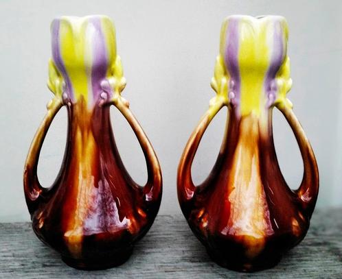 Antieke Majolica Keramieken Vaas - Set Vazen - €20 per stuk, Antiek en Kunst, Antiek | Keramiek en Aardewerk, Ophalen of Verzenden