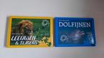 2 boeken: dolfijnen, leeuwen&tijgers met puzzels 48 stukjes, 10 tot 50 stukjes, 6 jaar of ouder, Gebruikt, Ophalen of Verzenden