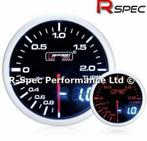 52mm Prosport turbo-Boost teller Bar wit + digitaal Nieuw, Ophalen of Verzenden, A, A, A