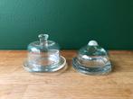 2x kleine antieke kleine glazen stolp mini cloche, Ophalen of Verzenden