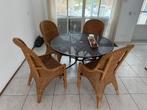 Vier Rotan stoelen, Huis en Inrichting, Stoelen, Ophalen, Zo goed als nieuw, Bruin, Twee