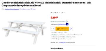 Witte XL Picknicktafel 6 persoons (nieuw in de doos) Grenen beschikbaar voor biedingen